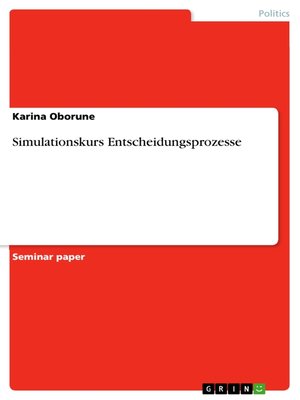cover image of Simulationskurs Entscheidungsprozesse